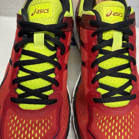 Asics Running Shoes Gel Kayano 22 Red  Black Yellow Sneakers T547N-2490 Size 10 main image 15